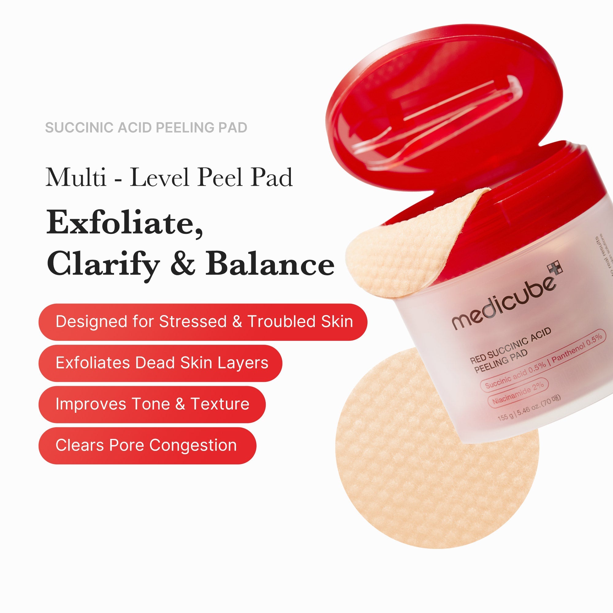 Red Succinic Acid Panthenol Pads S0